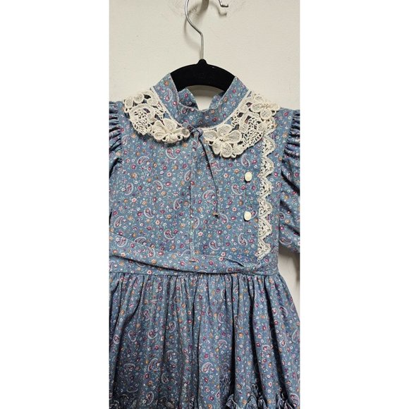 Mini World Inc Vintage Embroidered Prairie Dress Size 4 Made in U.S.A. - Picture 8 of 10